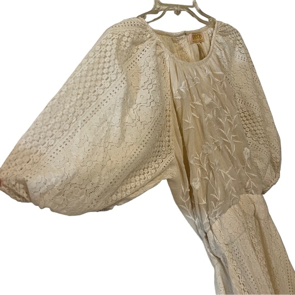 Anthropologie Verb Agneza Embroidered Lace Boho Cottagecore Midi Maxi Dress 12 - Picture 14 of 16